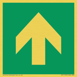 E907 Safe condition: Up / forwards arrow (90 deg supplimentary)